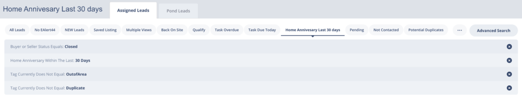 home anniversaires past clients and SOI